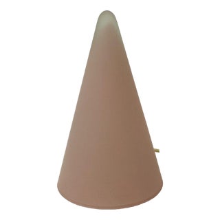French Teepee Table Lamp in Matte Pink Glass from SCE, 1970s For Sale