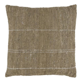 Organic Modern Woven Olive Textured Pillow For Sale
