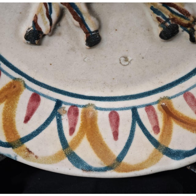 Antique Vietri Maiolica Decorative Plate from Avallone Ceramica Vietri, Italy, 1930s For Sale - Image 3 of 13