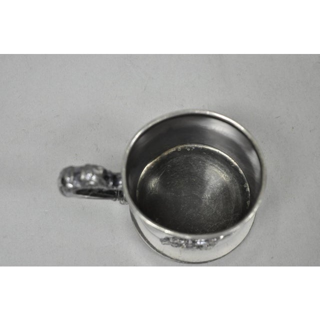 Antique Forbes Silver Co Art Nouveau Floral Monogramed Silver Plated Shaving Mug For Sale - Image 9 of 15