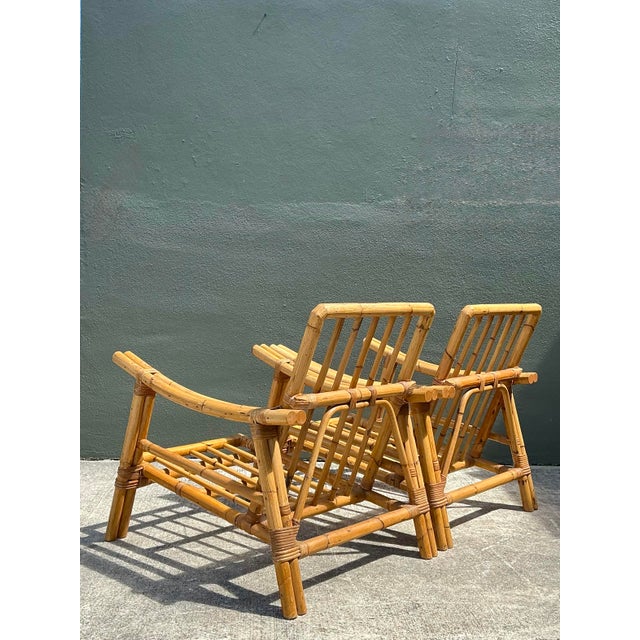 Ficks Reed Vintage Pagoda Rattan Lounge Chairs After John Wisner For Sale - Image 4 of 12