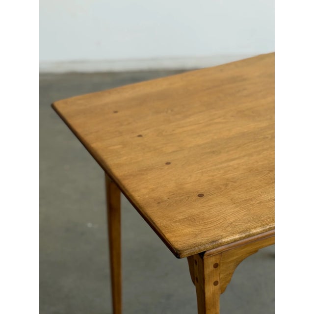 Antique Honey Oak Table With Center Drawer For Sale - Image 4 of 18