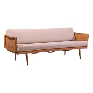 Peter Hvidt and Orla Mølgaard Nielsen Mid Century Teak and Cane Daybed For Sale