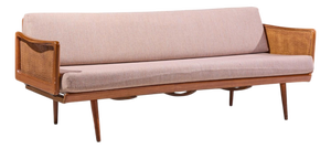 Peter Hvidt and Orla Mølgaard Nielsen Mid Century Teak and Cane Daybed