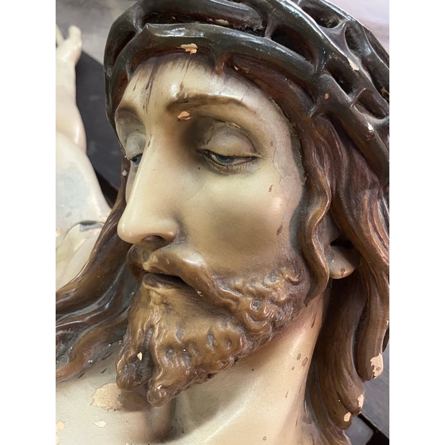 Antique Ecclesiastical Figure of Christ on the Cross For Sale - Image 9 of 12