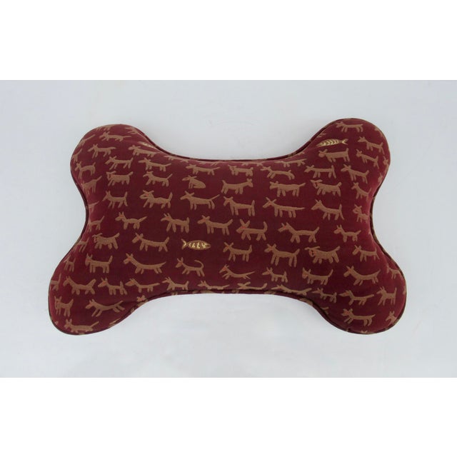 Donghia Vintage Donghia "Housepets," Textile Doggy-Bone Shaped, Accent Pillow -Down Fill For Sale - Image 4 of 8