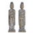 Pair Monumental Antique 48" Solid Stone Chinese Court Lady Figure Statues Tang Style For Sale