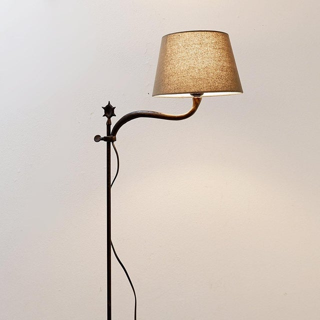 Adjustable Wrought Iron Floor Lamp For Sale - Image 3 of 15