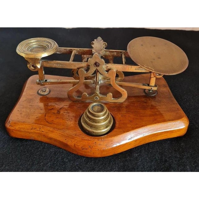 A fine antique British set of postal scales by the renowned maker Sampson Mordan & Co., dating to circa 1900–1910....