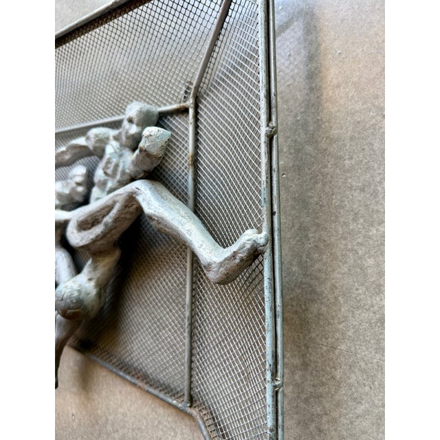 Vintage Brutalist Metal Soccer Wall Sculpture Weinberg Soviet Style Fifa For Sale - Image 12 of 15
