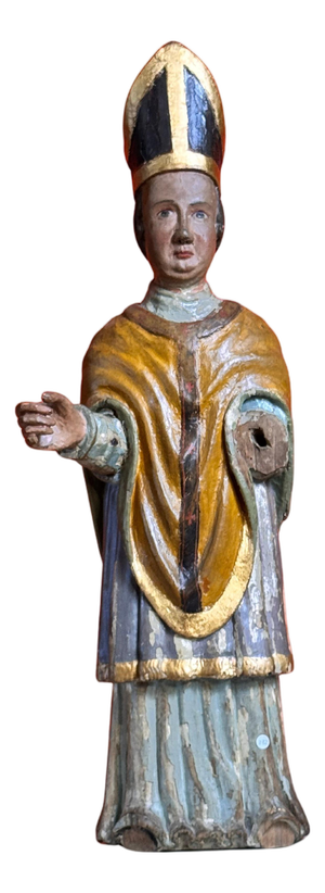 German Artist, Bishop, 15th-16th Century, Carved and Polychromed Wood