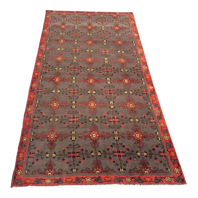1960s Hand Knotted Vintage Anatolian Rug - 48" X 102" For Sale