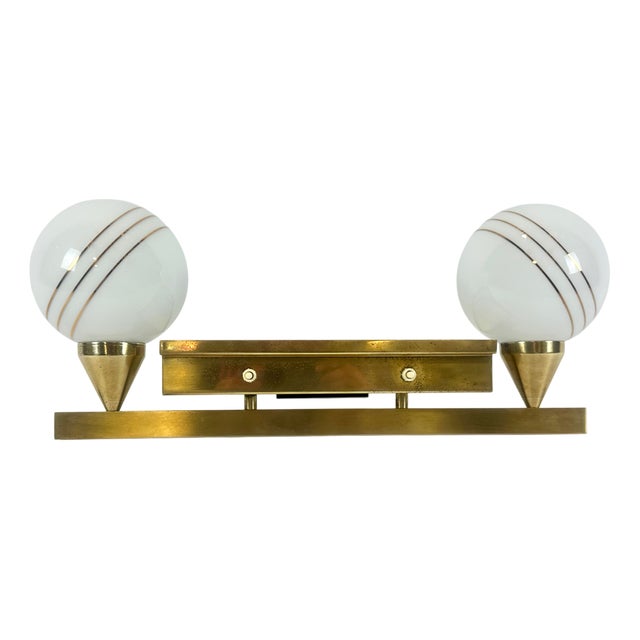 Art Deco Brass Wall Lamp, 1920s For Sale