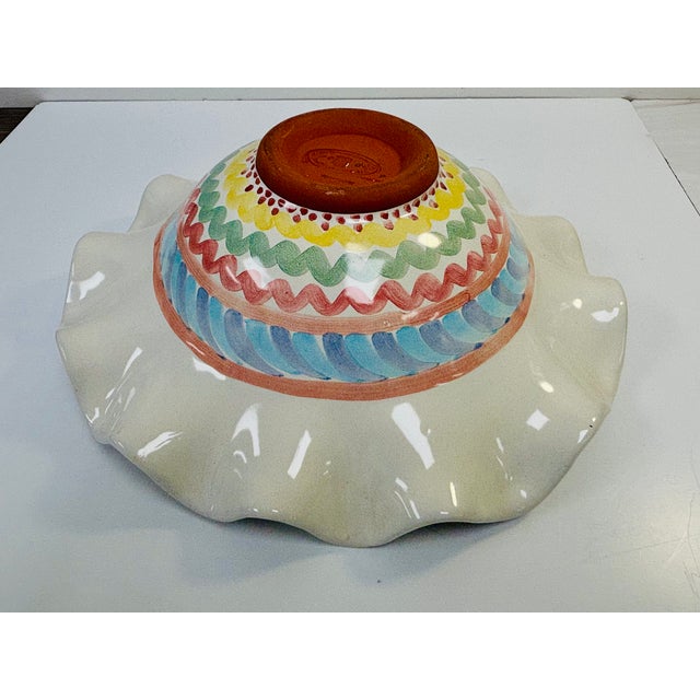 Ceramic Mackenzie Childs Fluted King Ferry Serving Bowl For Sale - Image 7 of 8