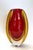 Mid-Century Modern Murano Style Sommerso Art Glass Vase in Red and Amber For Sale - Image 3 of 12