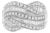 .925 Sterling Silver 1.0 Cttw Channel Set Alternating Round and Baguette Diamond Cross-over Bypass Ring Band (I-J Color, I2-I3 Clarity) - Size 7 For Sale