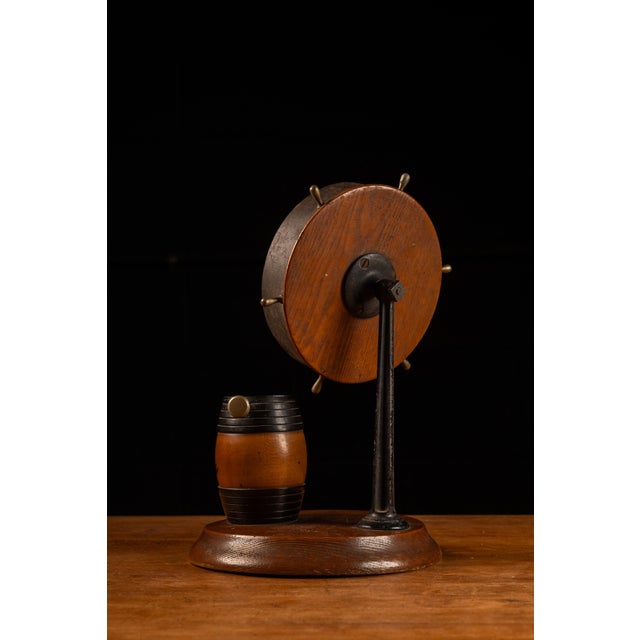 Vintage countertop cigar cutter and advertising display produced for J.S. Sawin & Co. The imaginative design combines a...