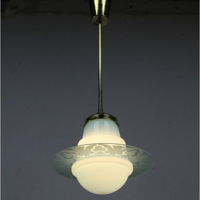 Metal Art Deco Lamps in Brass and Glass, 1930s, Set of 2 For Sale - Image 7 of 10