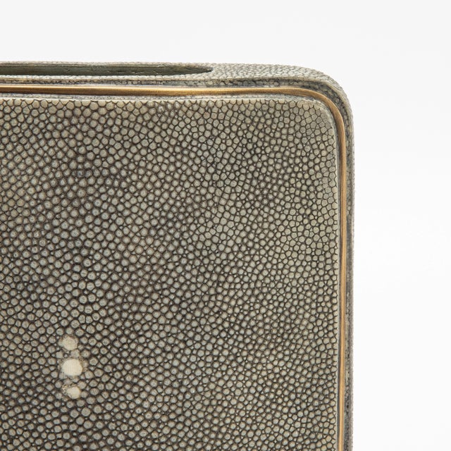 Metal Shagreen Vase With Brass Details by R&y Augousti For Sale - Image 7 of 7