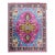 2010s Handmade Blue & Pink Modern Silk Rug With Medallion Design For Sale