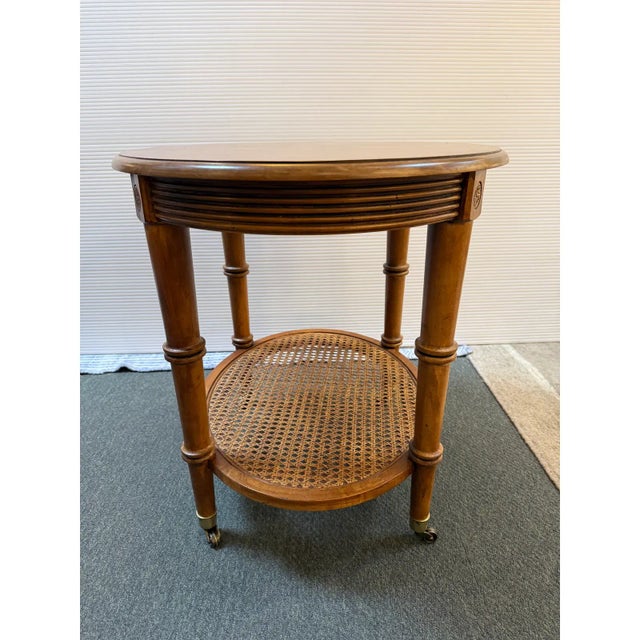 Ethan Allen British Classics Freeport Oval Side Table on Casters For Sale In San Francisco - Image 6 of 12