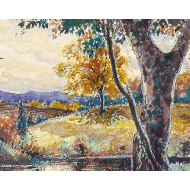 Farmhouse Watercolor Landscape Painting by Bill Abell For Sale - Image 3 of 7