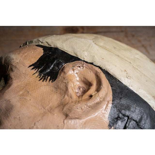 Brown Early 20th Century Papier Mache Carnival Character Mask For Sale - Image 8 of 15