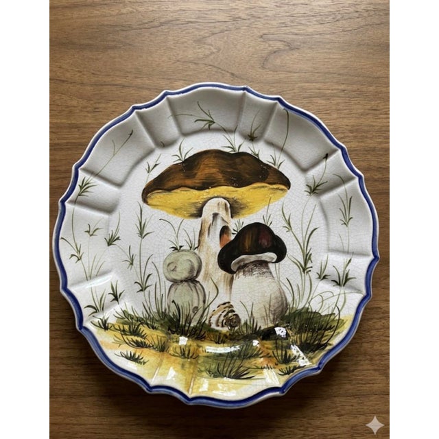 1970s 1970s Mushroom Bassano Hand Painted Plates - 4 in Set For Sale - Image 5 of 7