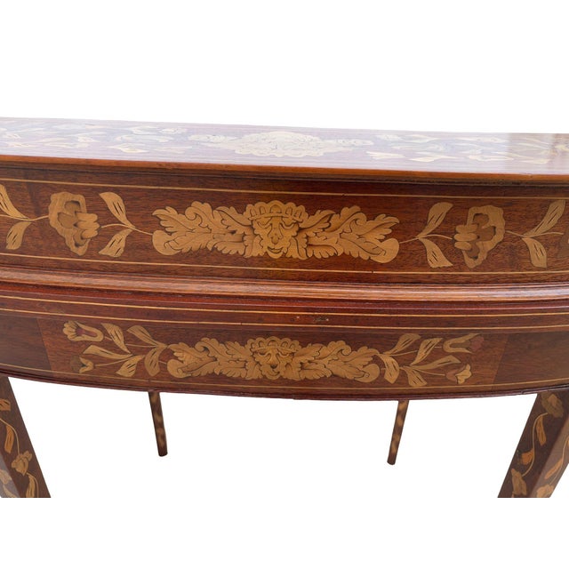 Late Victorian Dutch Marquetry Writing Desk W/ Inlaid Table Top For Sale - Image 9 of 12