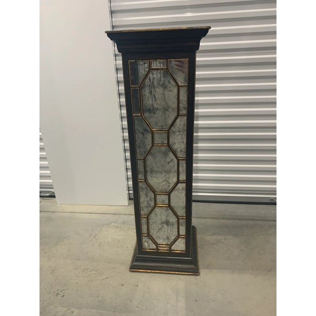 Hollywood Regency Late 20th Century Églomisé Pagoda Style Pedestal For Sale - Image 3 of 7