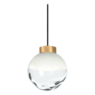 Stone Lighting Pd650 Morph 8" Pendant Light – Satin Brass & Clear Crystal Glass – New Open Box For Sale