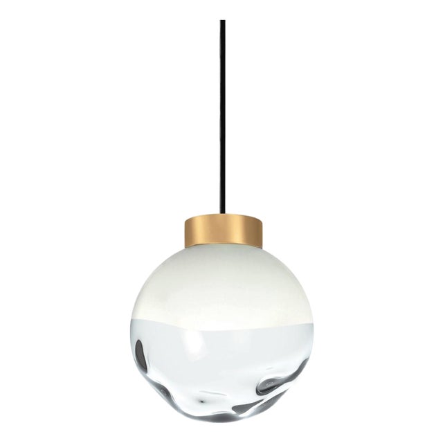 Stone Lighting Pd650 Morph 8" Pendant Light – Satin Brass & Clear Crystal Glass – New Open Box For Sale