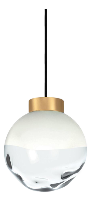 Stone Lighting Pd650 Morph 8" Pendant Light – Satin Brass & Clear Crystal Glass – New Open Box