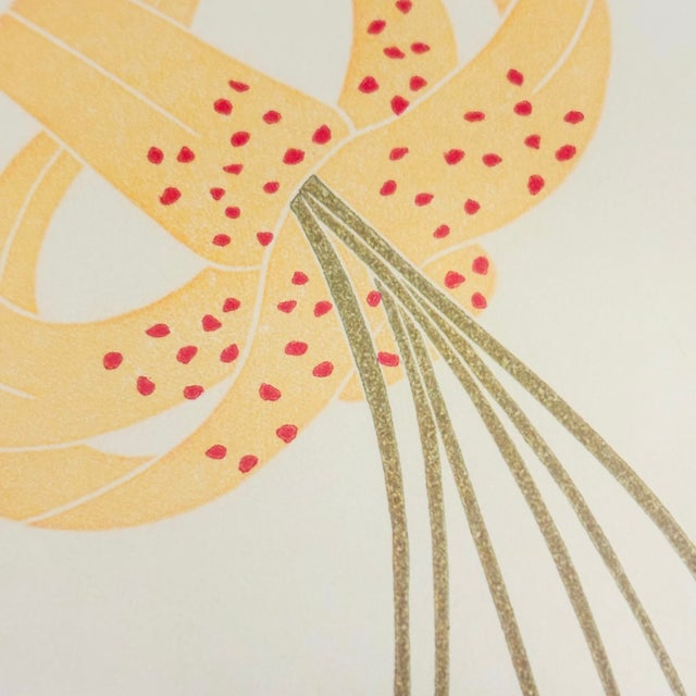 Wood 1970s Tiger Lily Original Signed Serigraph For Sale - Image 7 of 11