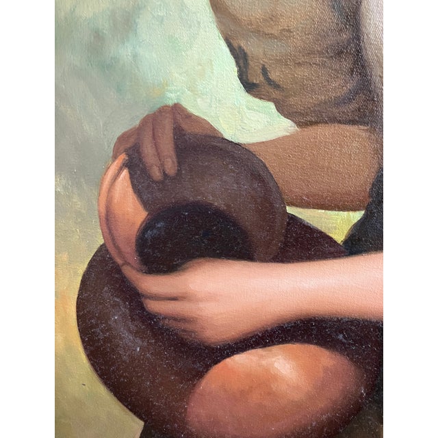 Asian Antique Oil Painting of a Young Philippine Woman For Sale - Image 3 of 6