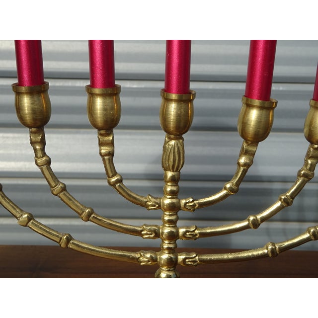 Seven-Branch Candleholder in Gilded Brass by Wainberg, 1960s For Sale - Image 6 of 18