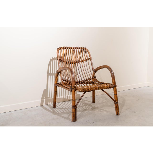 Wood Italian Bamboo Chairs, 1950s, Set of 4 For Sale - Image 7 of 14