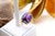 Gold Ring with Polished Tanzanites and Double Band For Sale - Image 5 of 7