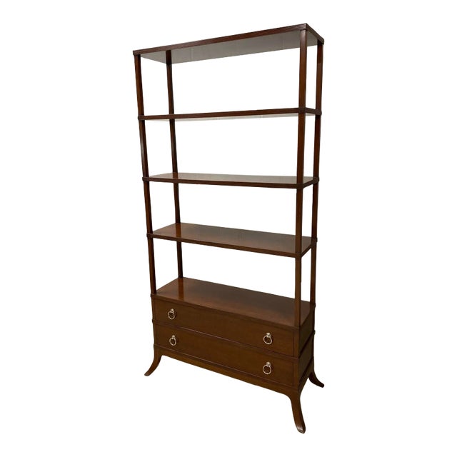 Dark Walnut Finish on Walnut Warren Bookcase From the Madeline Stuart Collection For Sale