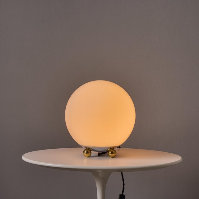 1980s Geometric Brass and Glass Table Lamp for Technolumen, Germany For Sale In Los Angeles - Image 6 of 18