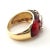 Contemporary Late 20th Century Hidalgo Yellow Gold Red Enamel X Diamond Ring, Size 5 For Sale - Image 3 of 9