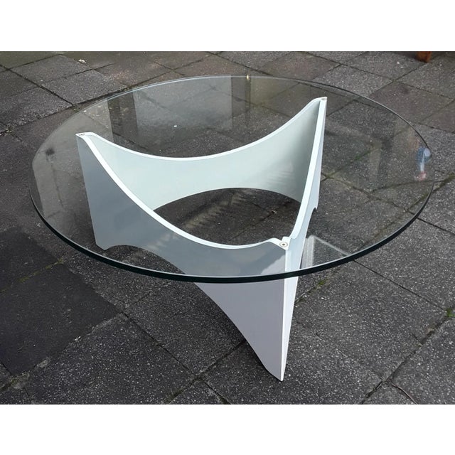 Round Chipboard & Glass Coffee Table, 1970s For Sale - Image 4 of 8