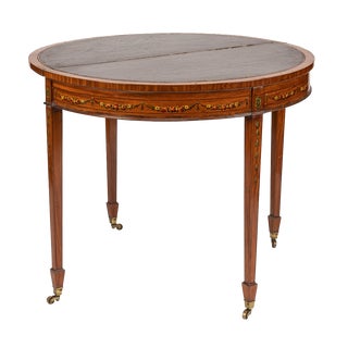 19th Century Georgian Demi Lune Games Console Table, 1800s For Sale