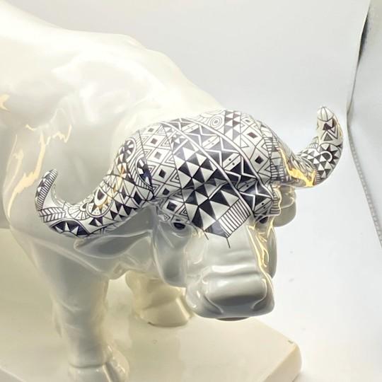 Meissen Atelier X Hugo Boss Maximilian Hagstotz Buffalo Figure (Large 16” Limited Edition “Big Five” Store Display Piece) For Sale - Image 9 of 18