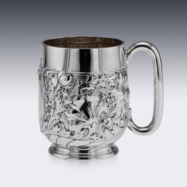 Antique Victorian Silver Mug, Sheffield, 1897 For Sale - Image 3 of 18
