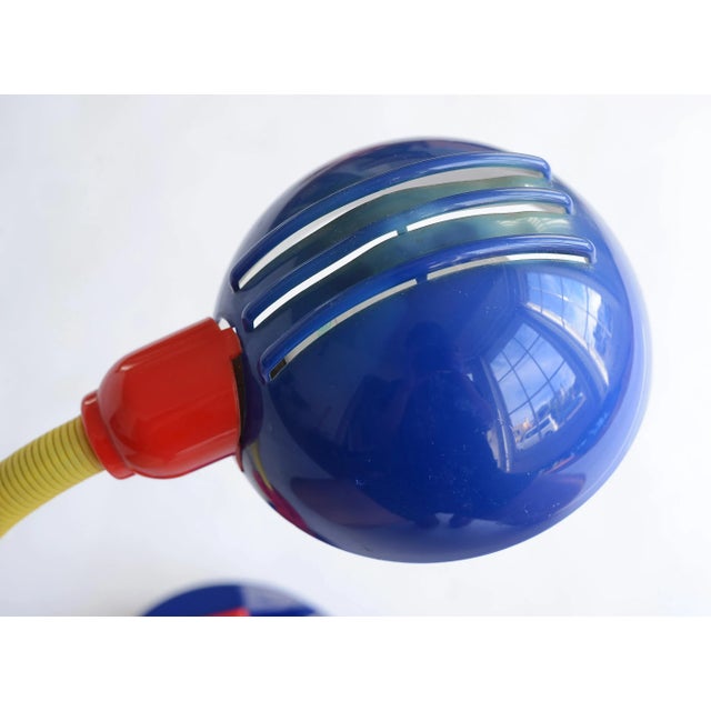 Vintage 1980s Postmodern Memphis Style Tricolor Plastic Desk Lamp For Sale - Image 10 of 12