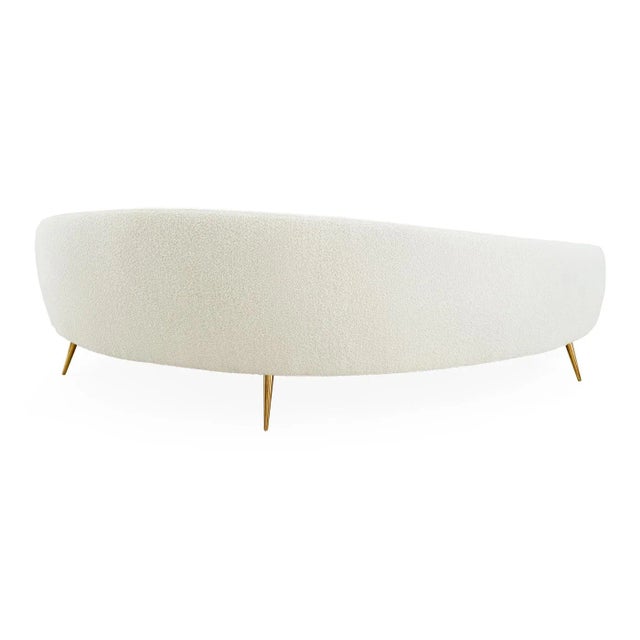 Jonathan Adler Ether 94" Curved Sofa, Oatmeal For Sale - Image 4 of 5