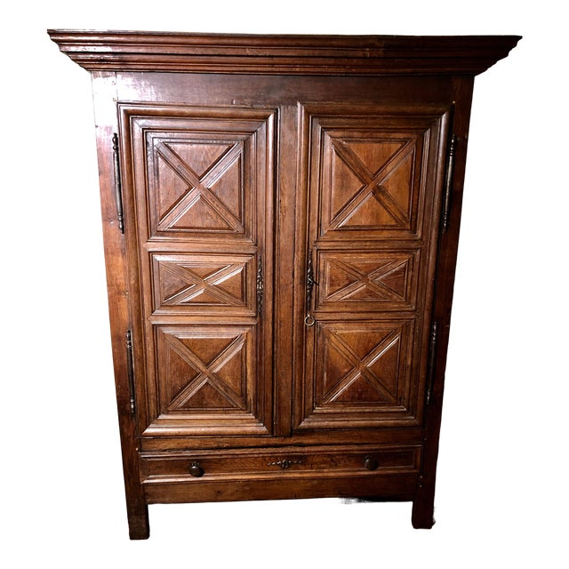 Antique French Louis Xiii Raised Croisillons Motifs Armoire Chairish