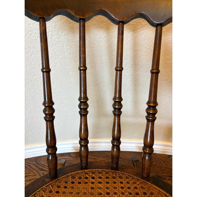 Antique Victorian Spindle Back Rocking Chair With Woven Cane Seat, Circa 1880–1900 For Sale In Denver - Image 6 of 12