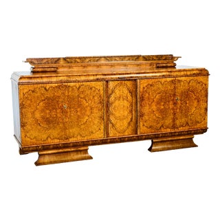 French Art Deco Burr Walnut Sideboard by Jules Leleu, 1930 For Sale